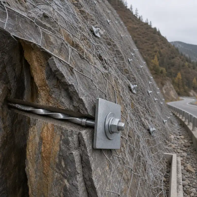 Twisted Anchor Bolt in Slope support Scenario